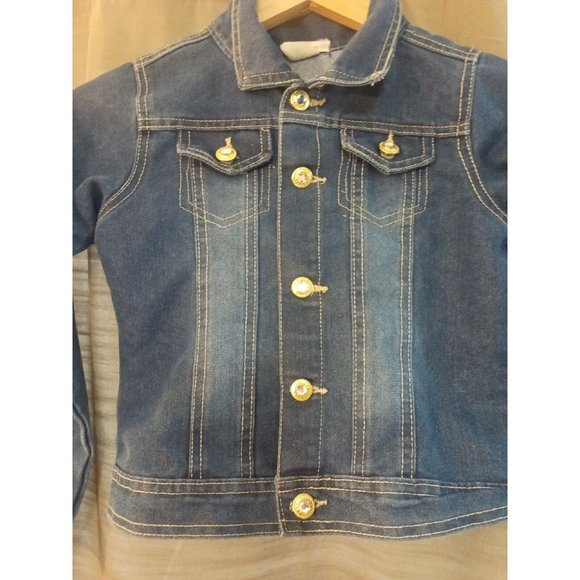 Girl's One Step Up Denim Jacket Button  Strechy Size Small - Picture 2 of 5